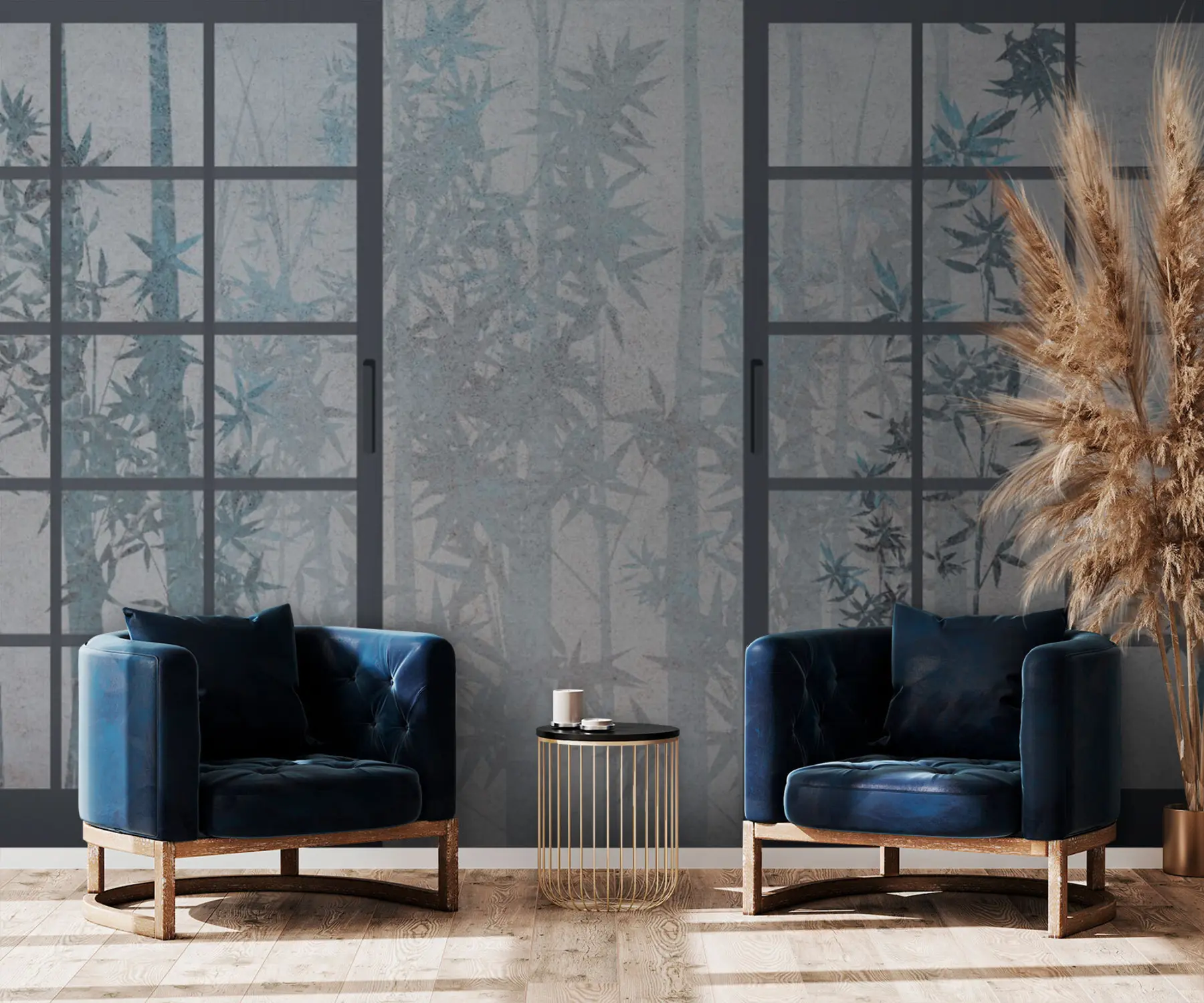 fototapeter Bambus japansk tradisjonell dør stil Japandi stil u73365