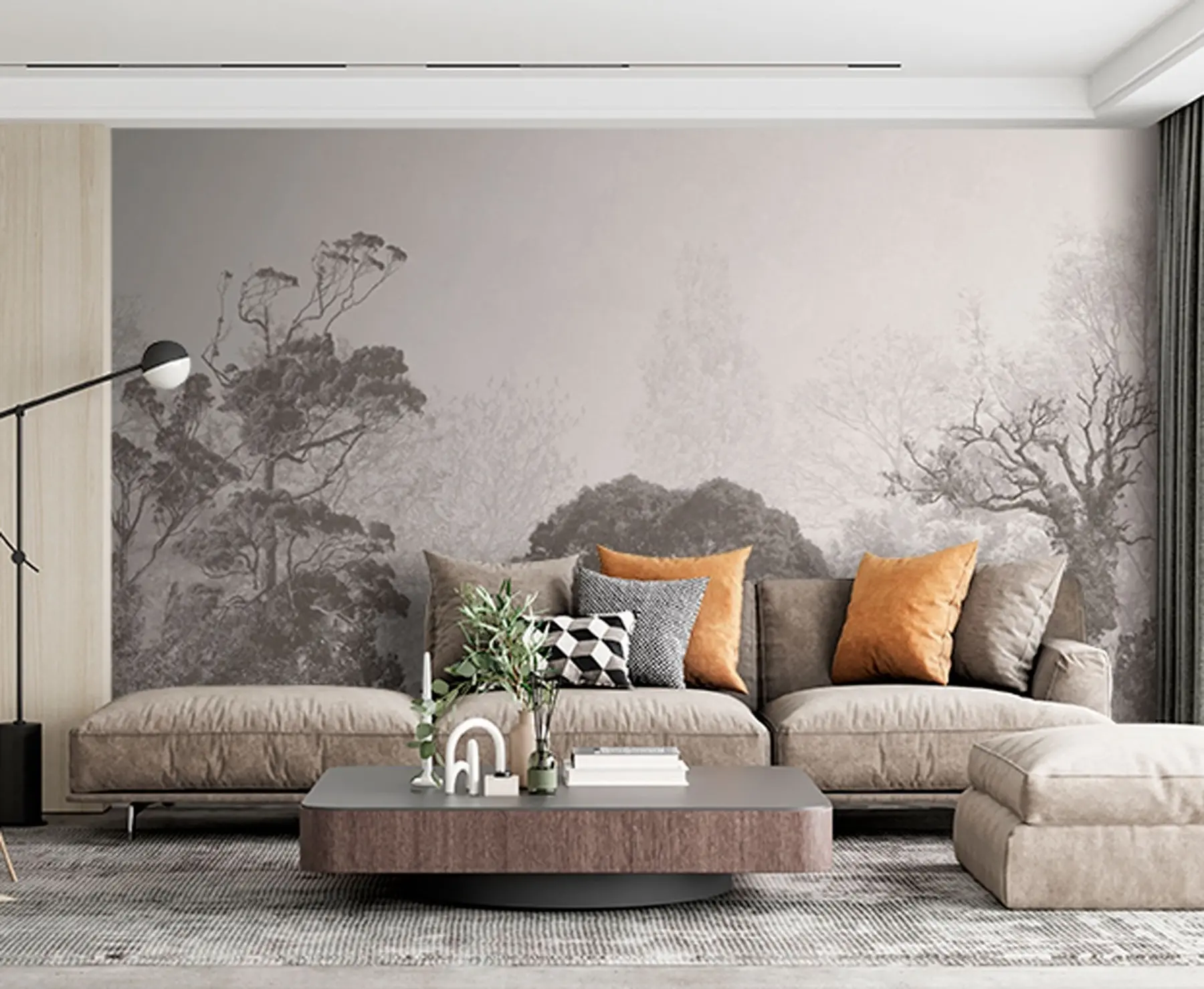 fototapeter Trær på bakgrunn av grunge u79824