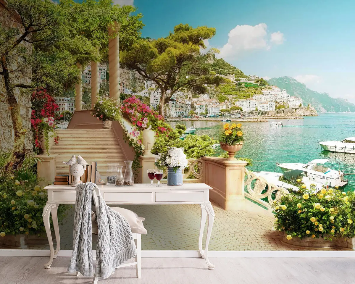 fototapeter Blomst, plante og himmel u12401