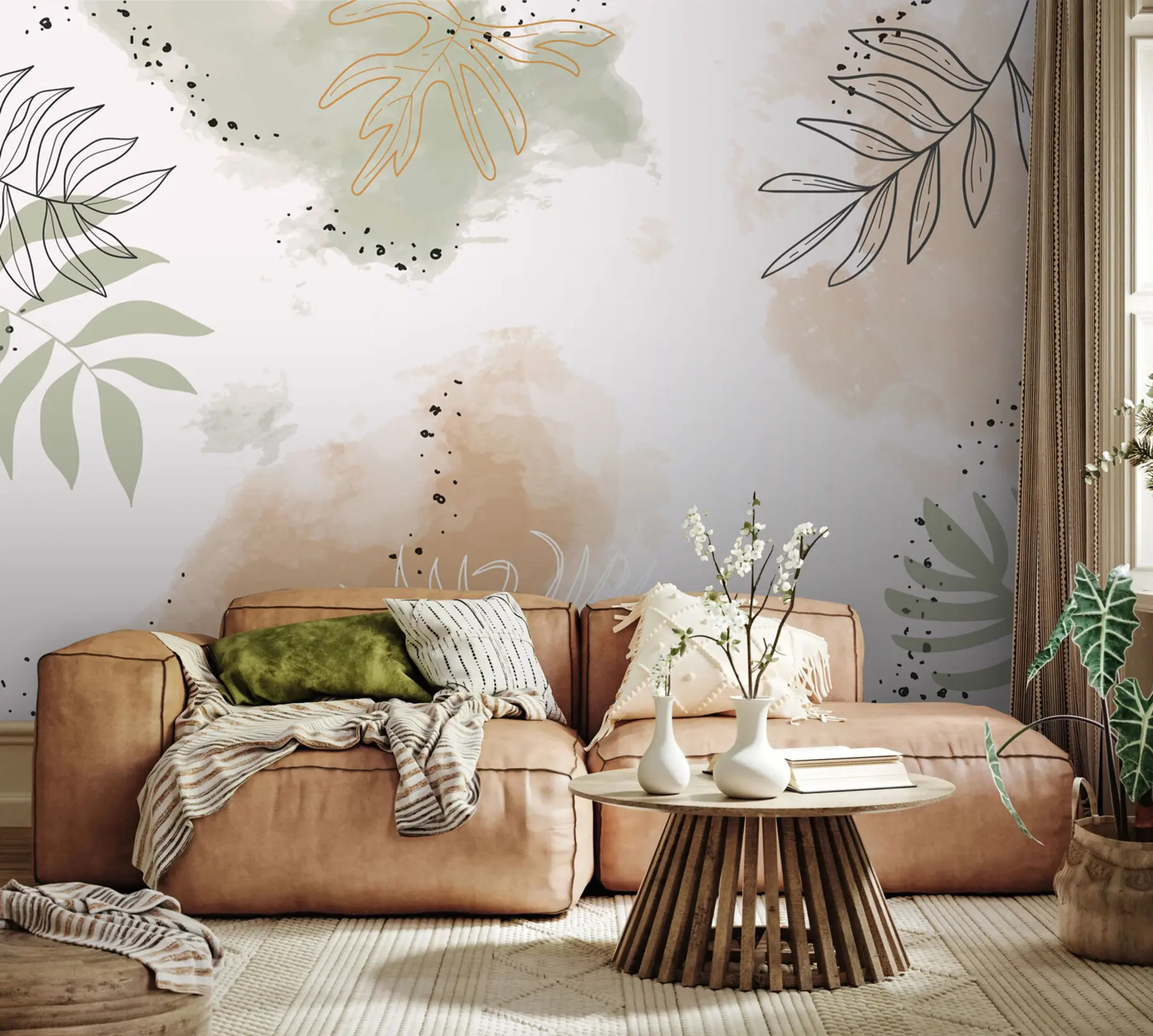 fototapeter Blader - naturens former u73684