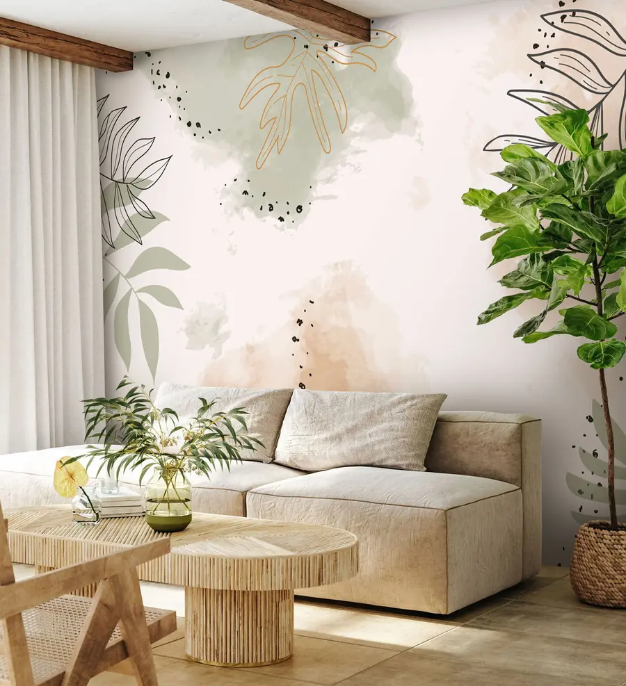 fototapeter Blader - naturens former u73684