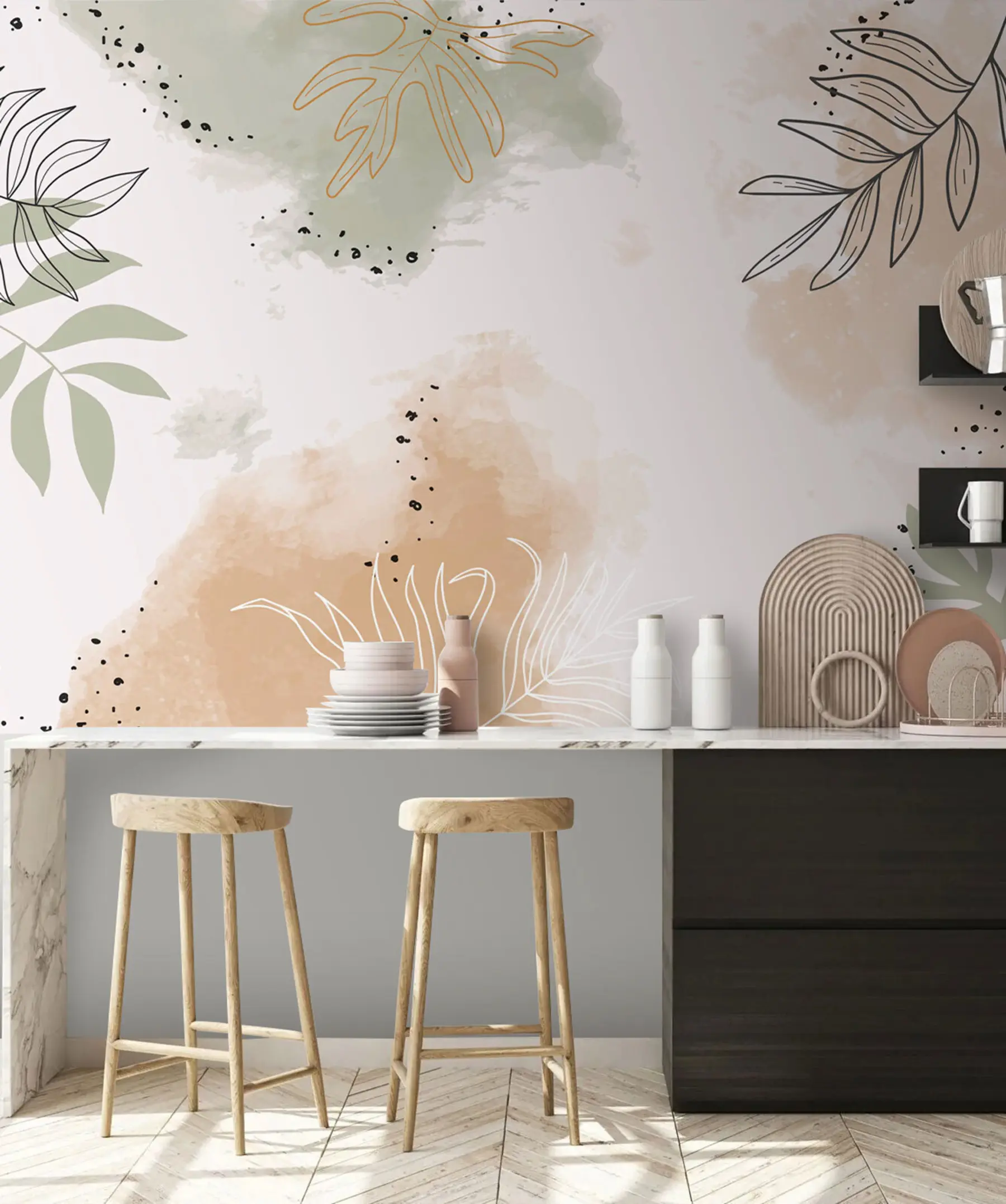 fototapeter Blader - naturens former u73684