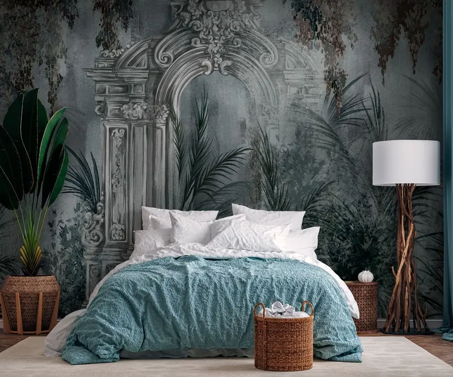 fototapeter Ny trend innen innredning Antikk bue i planter u73897