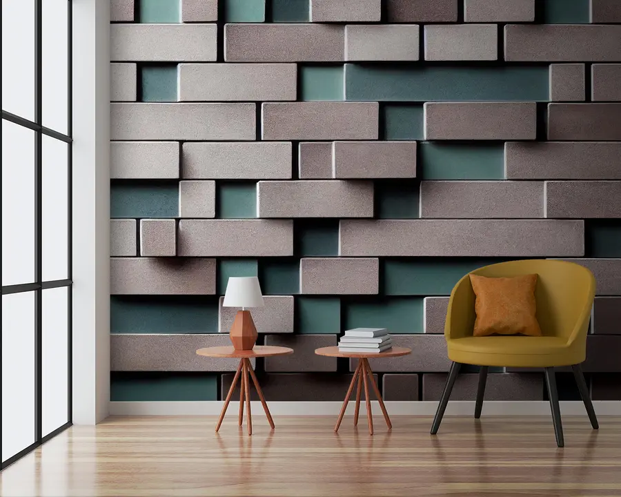 fototapeter Eiendom, rektangel og azurblå u93411