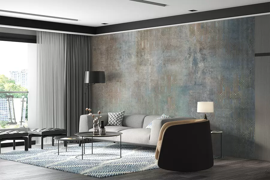 fototapeter Buet mønster på grungevegg u73973