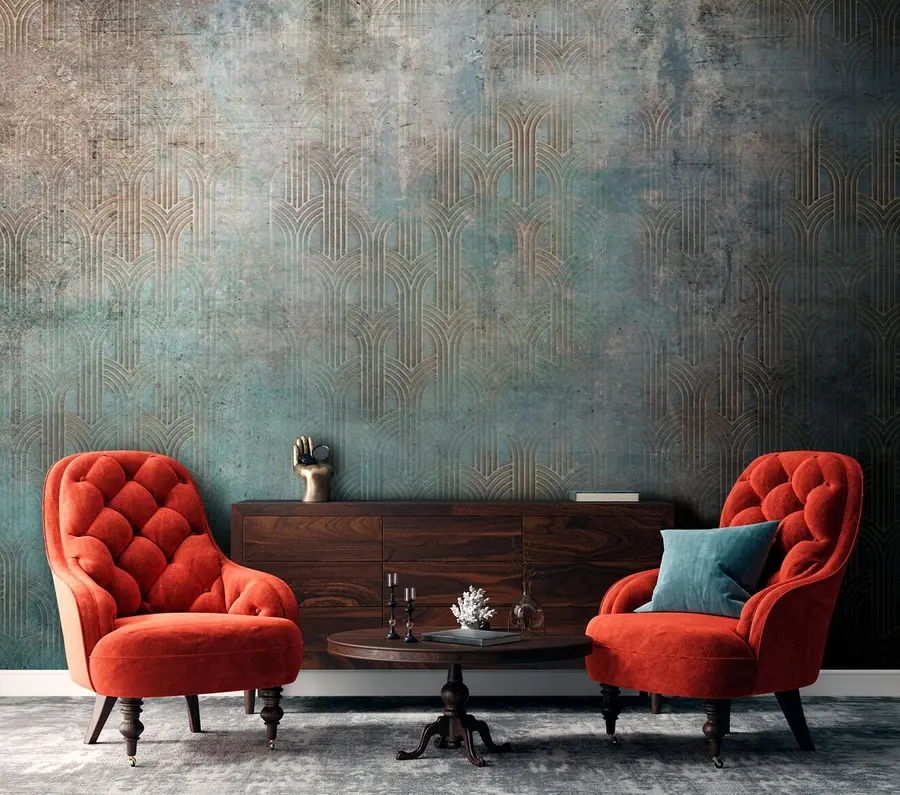 fototapeter Buet mønster på grungevegg u73973