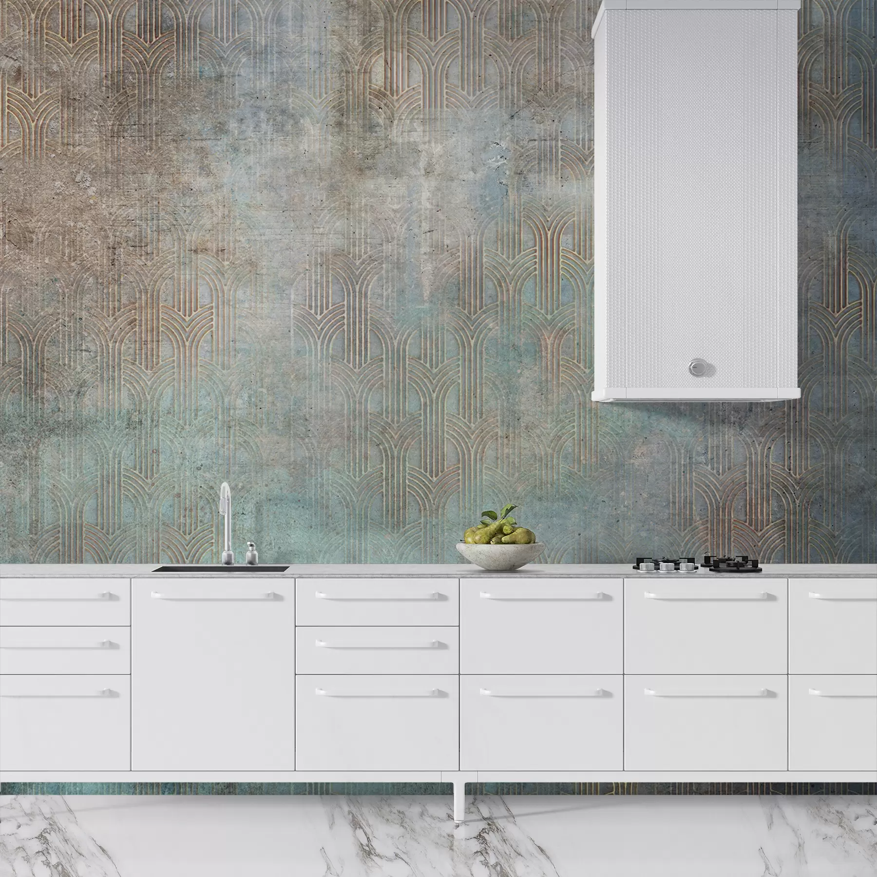 fototapeter Buet mønster på grungevegg u73973