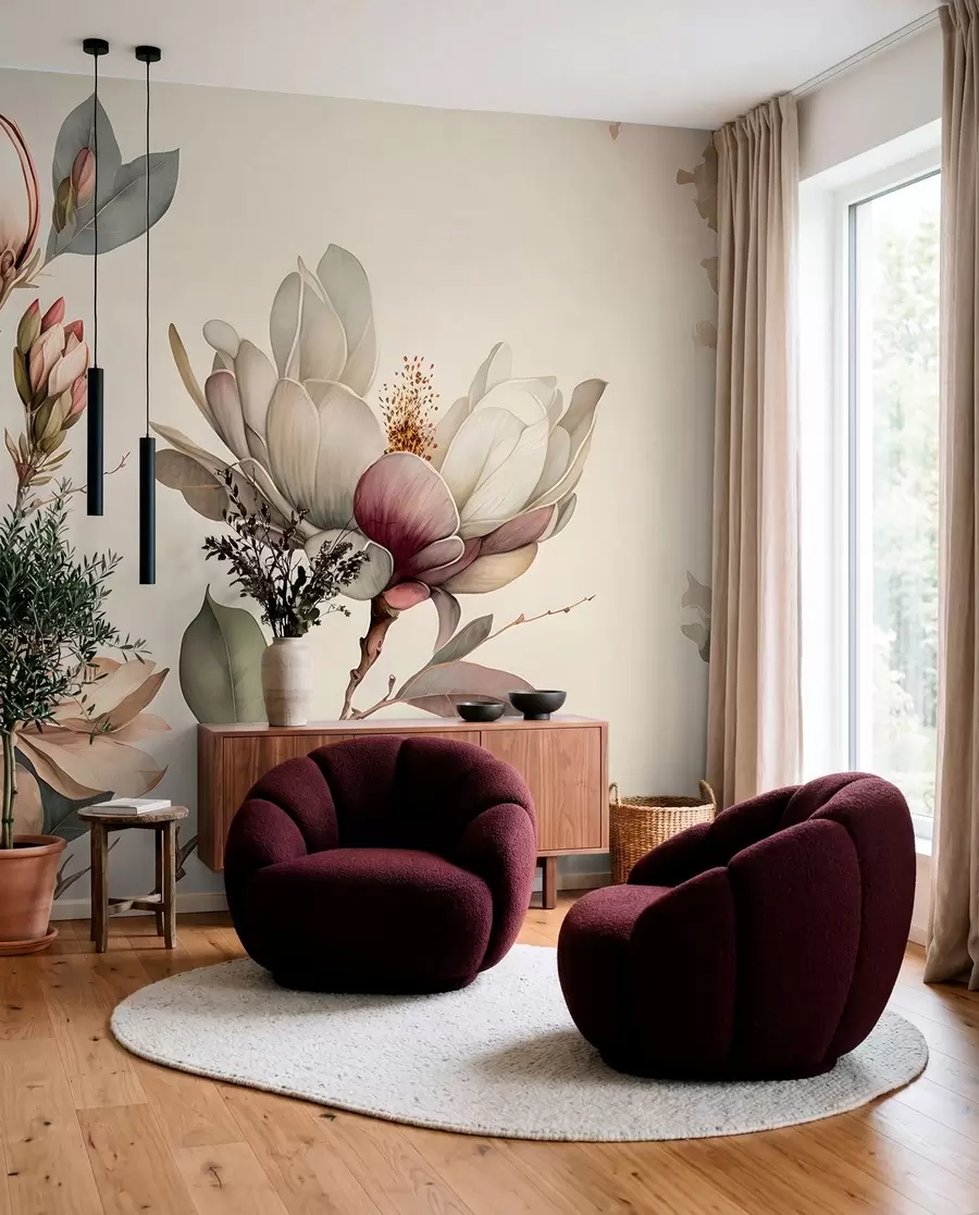 fototapeter Magnolia-illustrasjon u93020