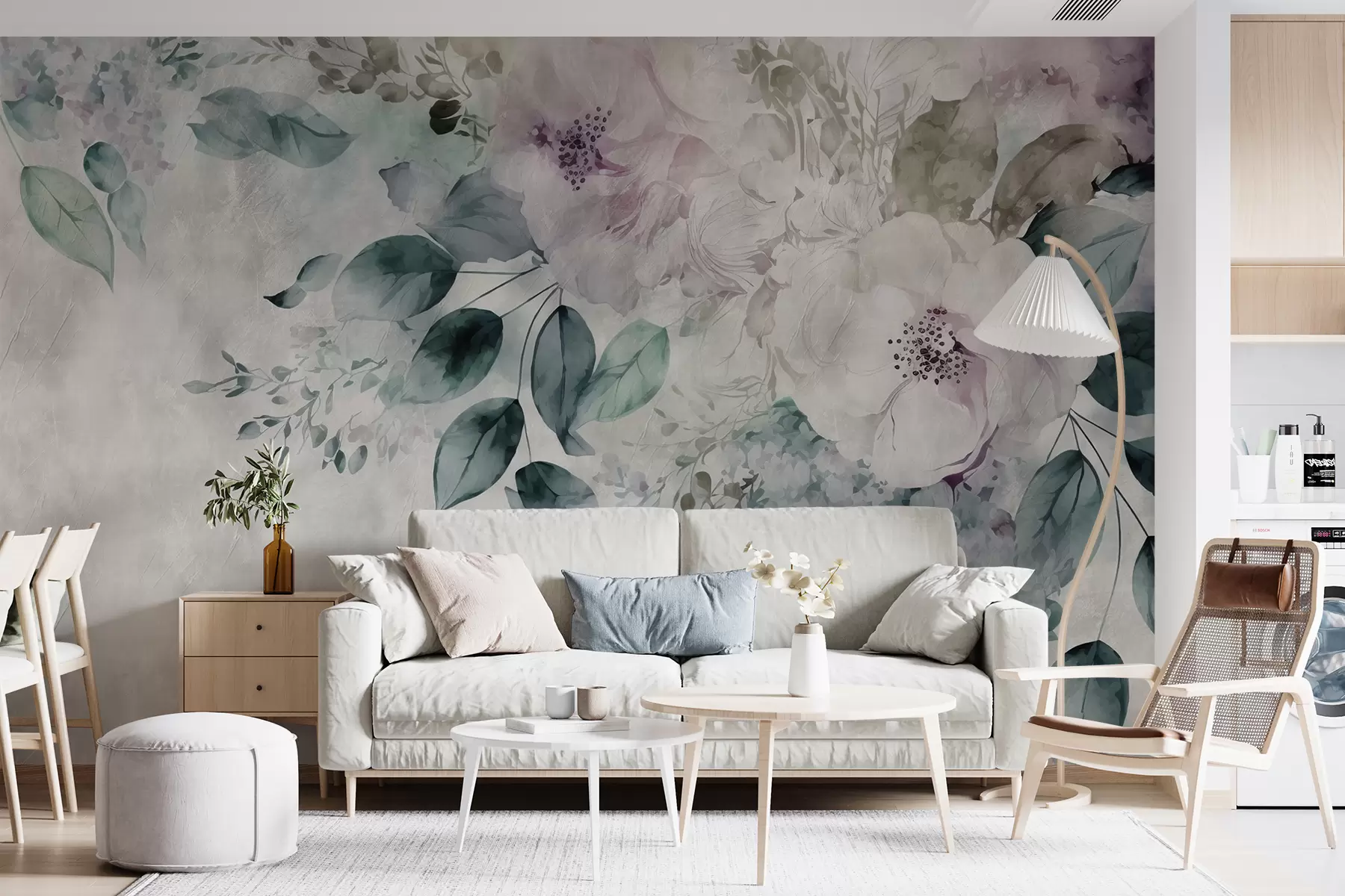 fototapeter Delikate akvarellblomster u93940