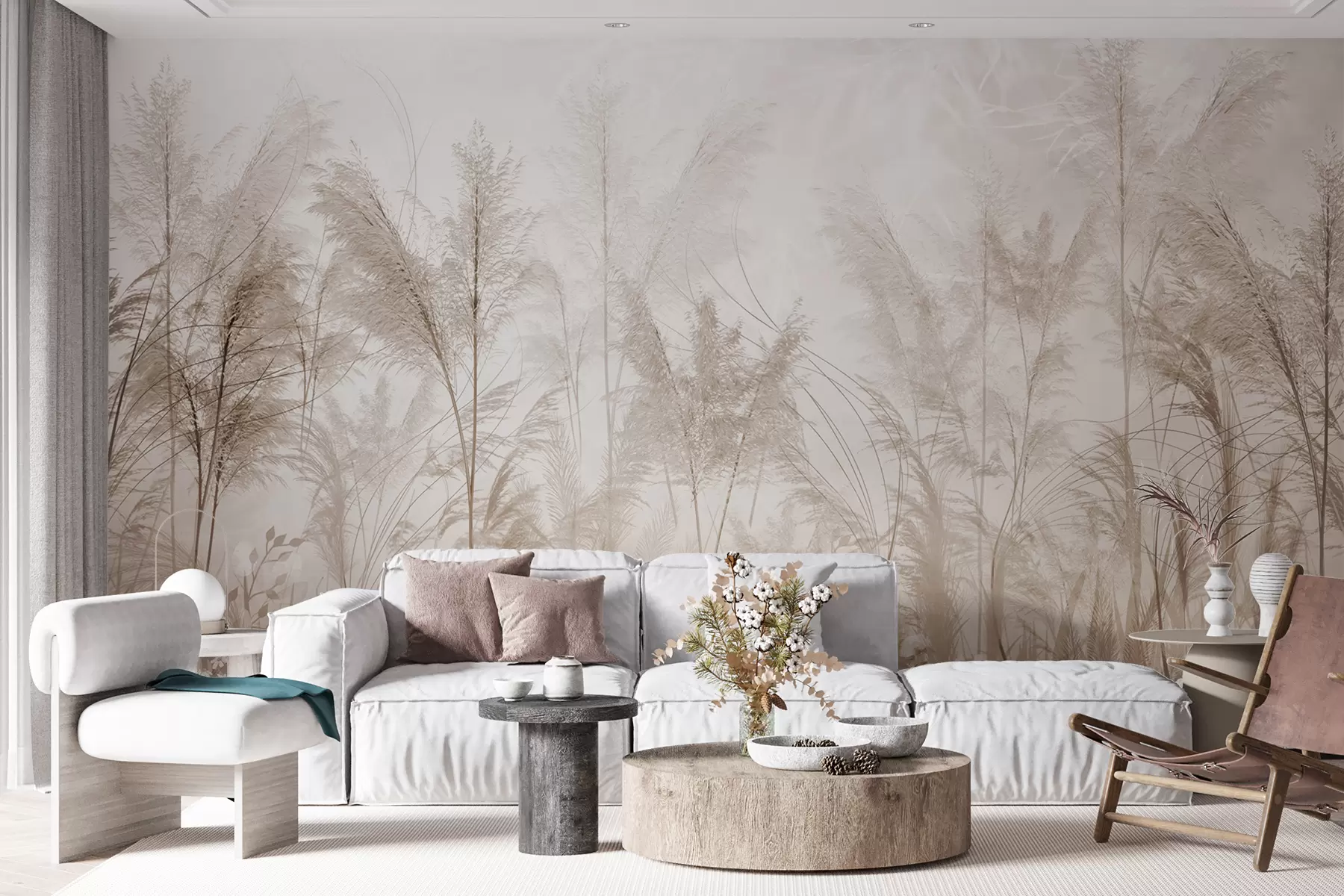 fototapeter Høye planter i pastellfarger u93903