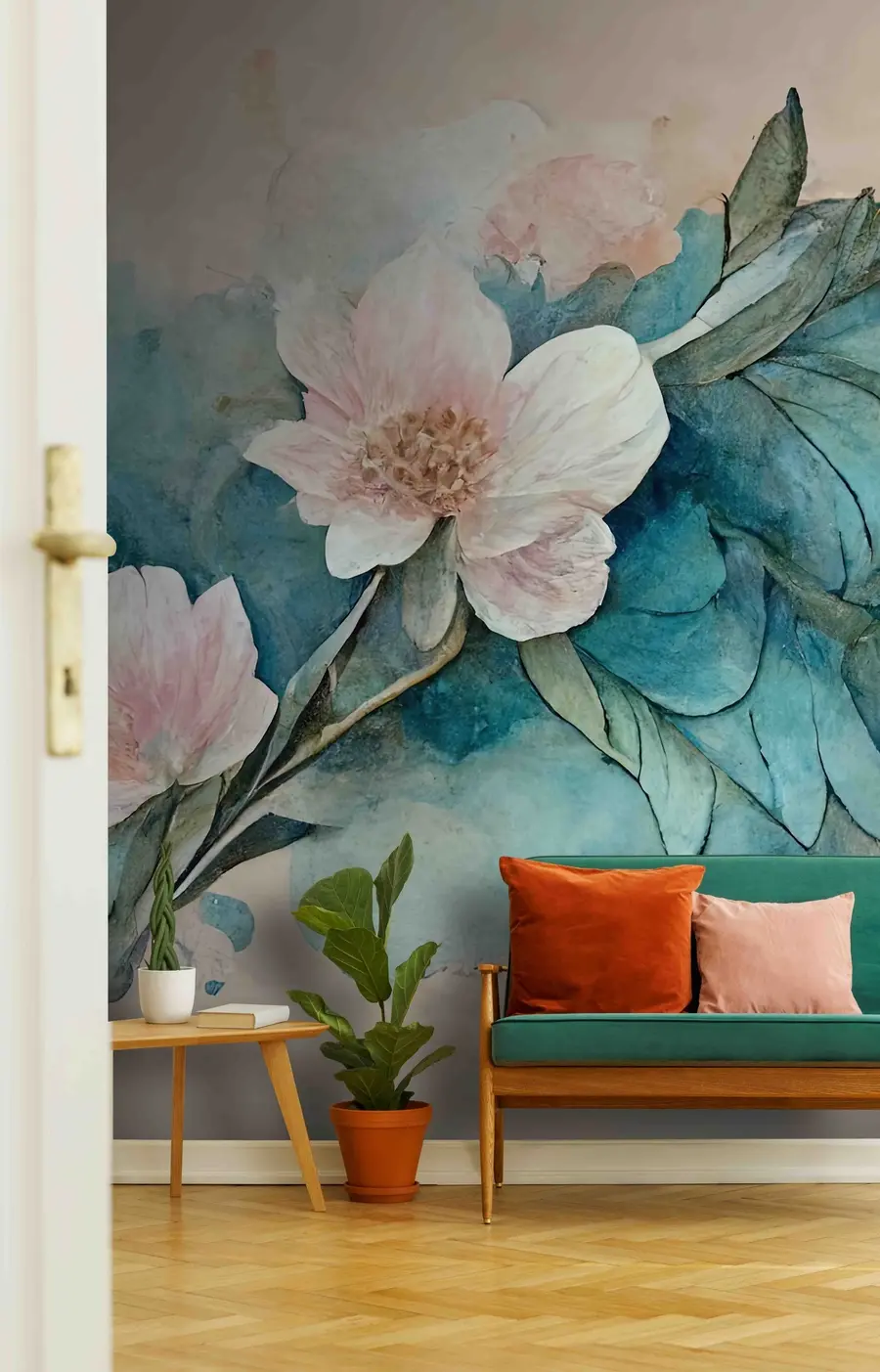 fototapeter Akvarellblomster u74676