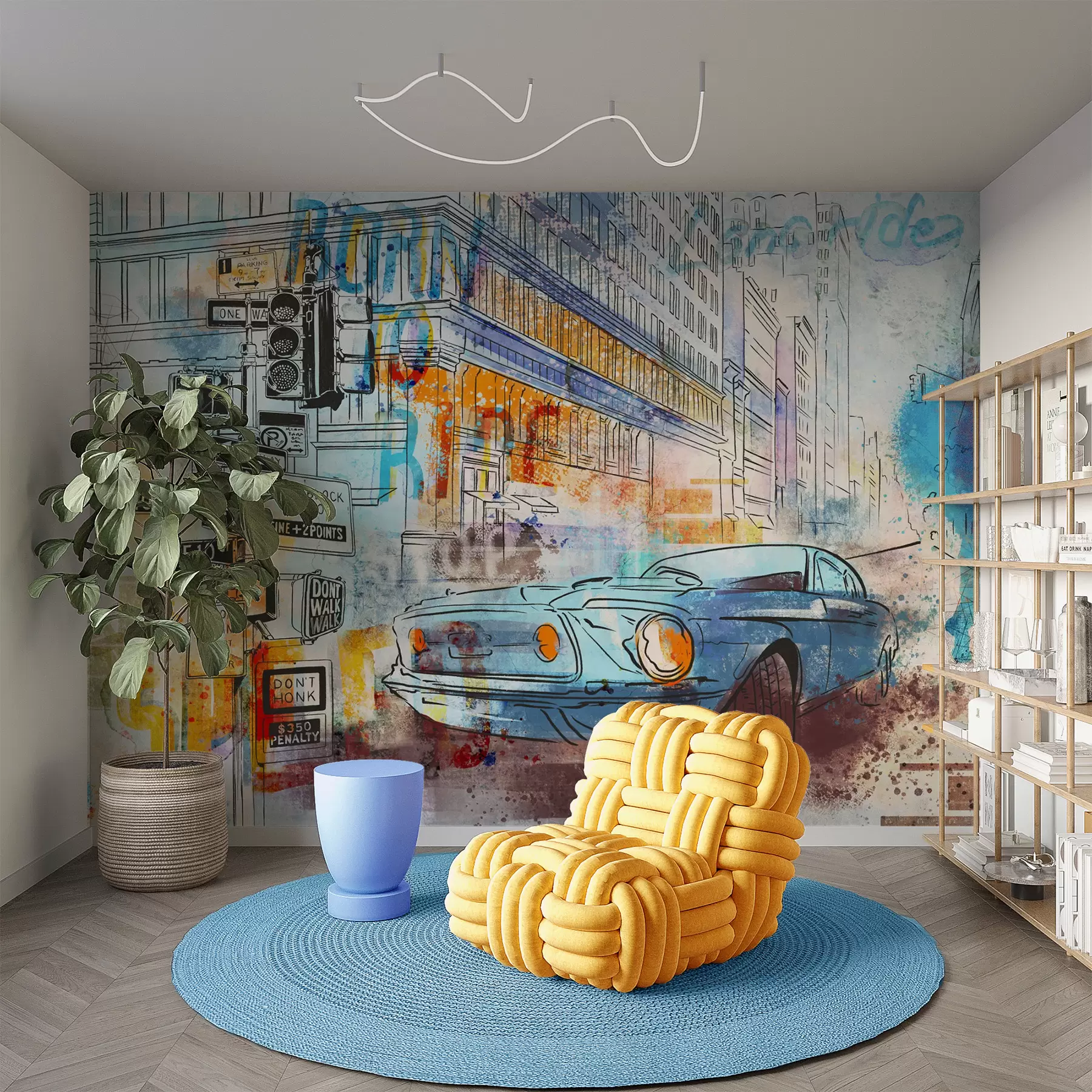 fototapeter Graffiti-maskin u75814