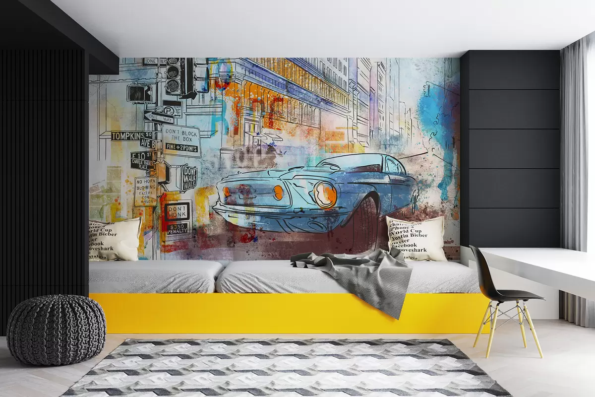 fototapeter Graffiti-maskin u75814