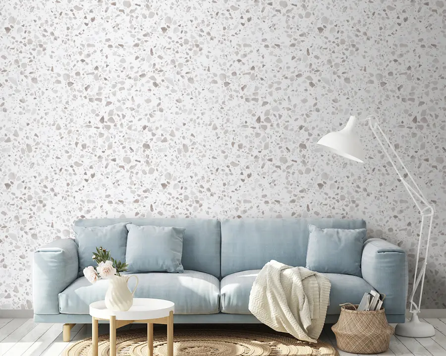 fototapeter Terrazzofliser, mosaikk med naturstein, granitt, marmor, kvarts, betong, etc u94304