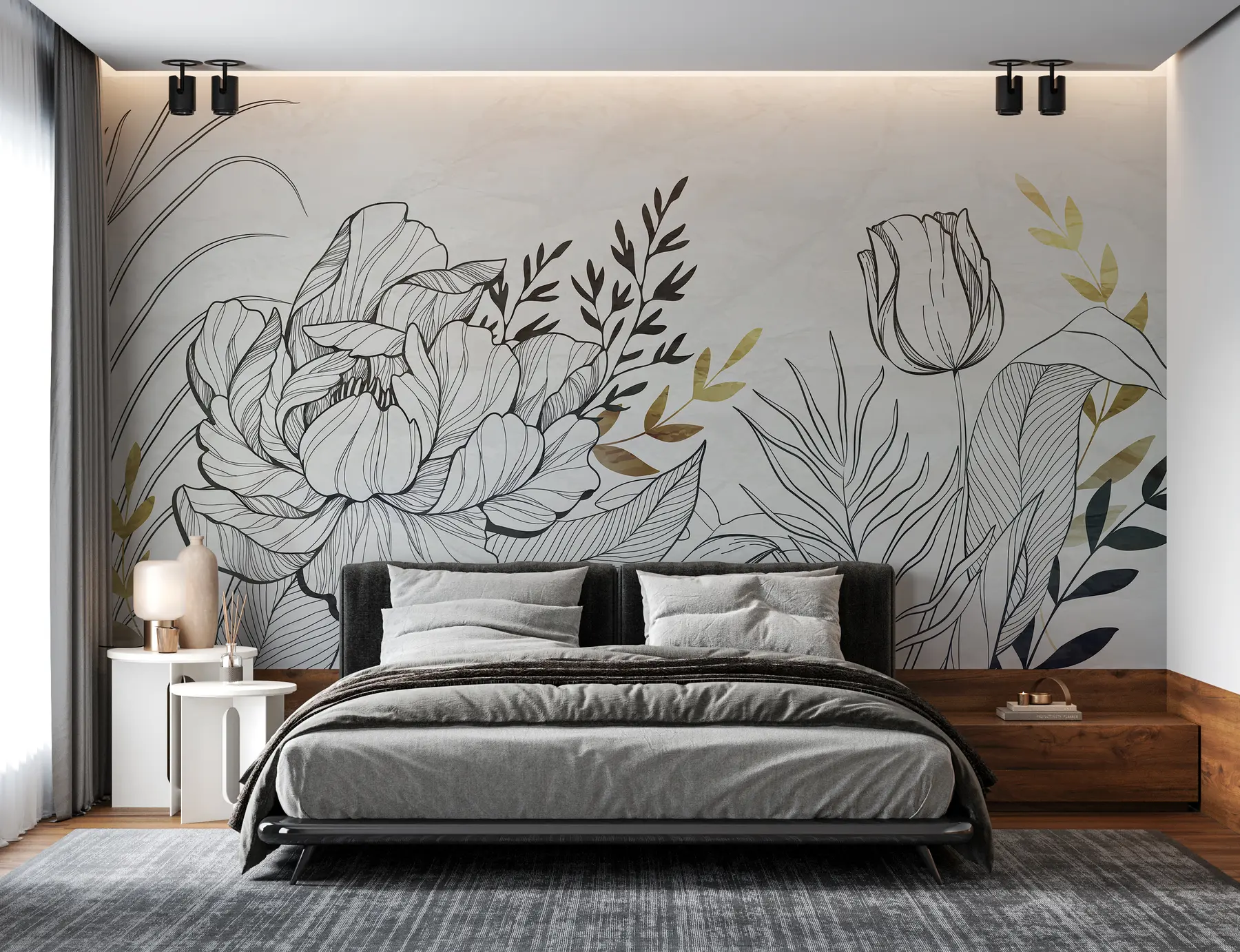 fototapeter Blomst løvverk u94307