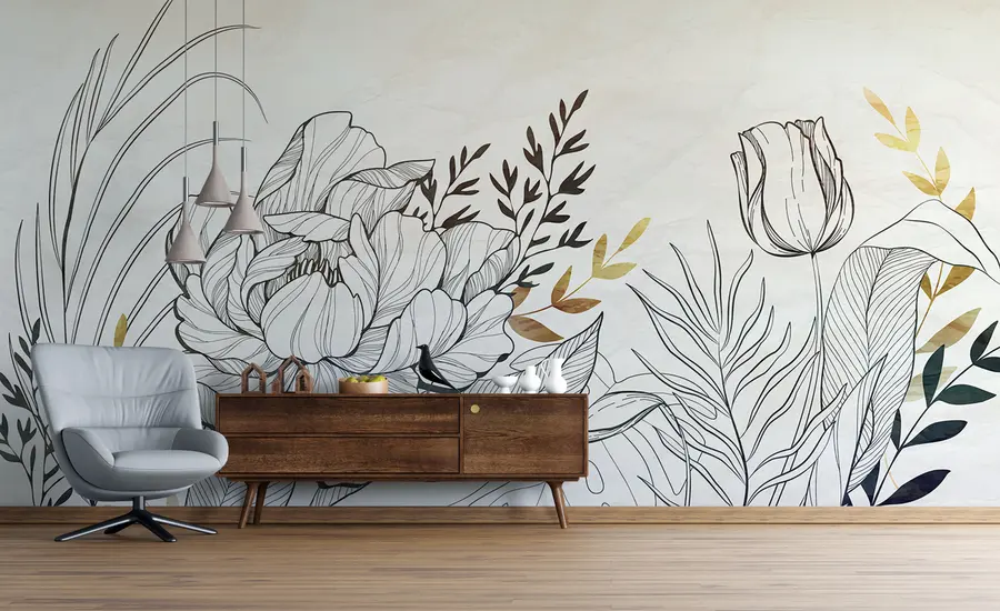 fototapeter Blomst løvverk u94307