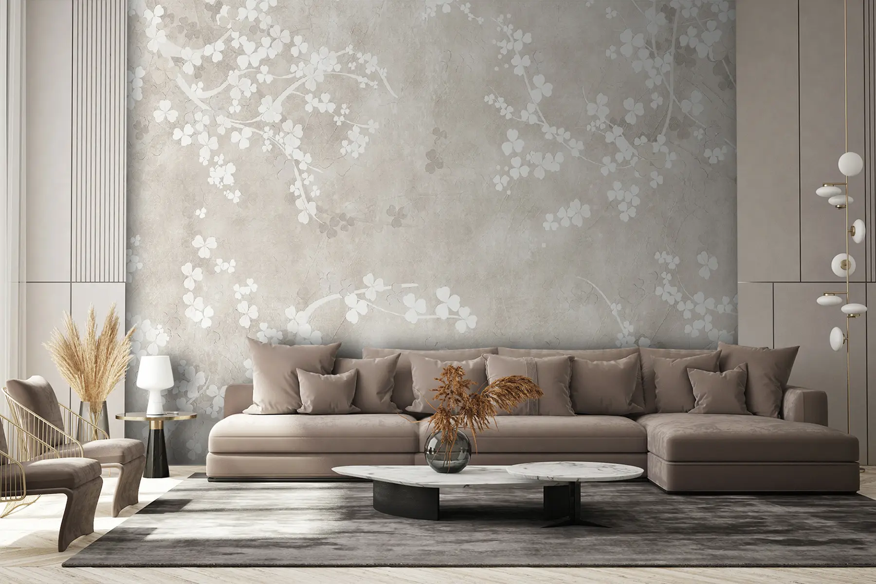 fototapeter Hvite, skjøre kvister og blomster u94458