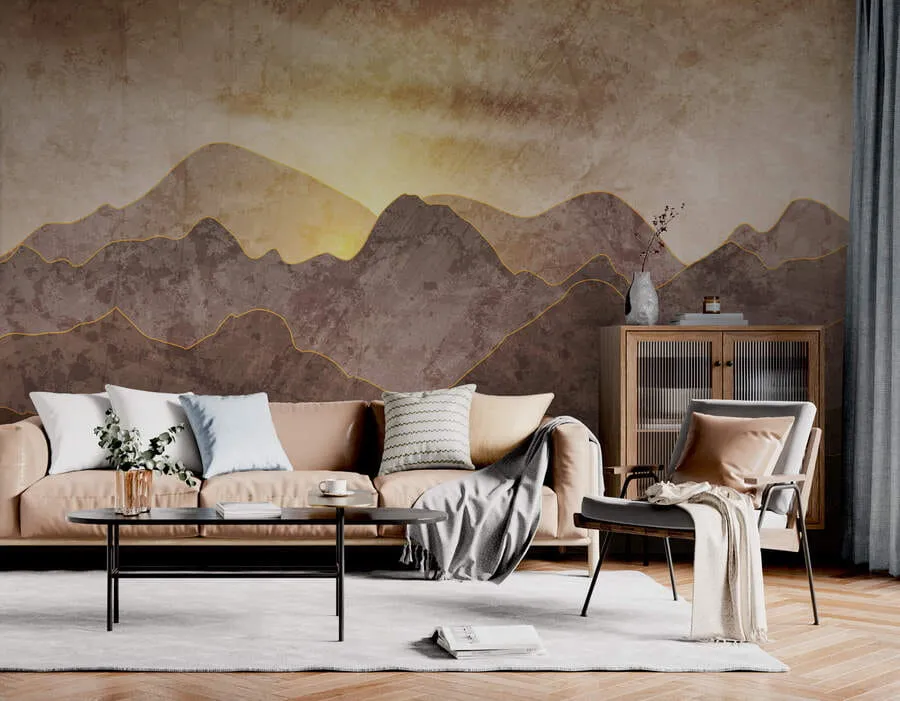 fototapeter Landskap med fjelltopper u94314