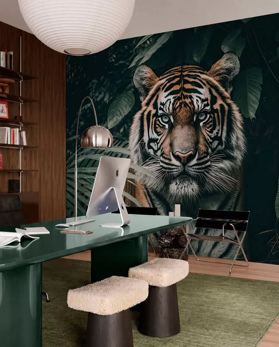 fototapeter Tiger i regnskogen u95619