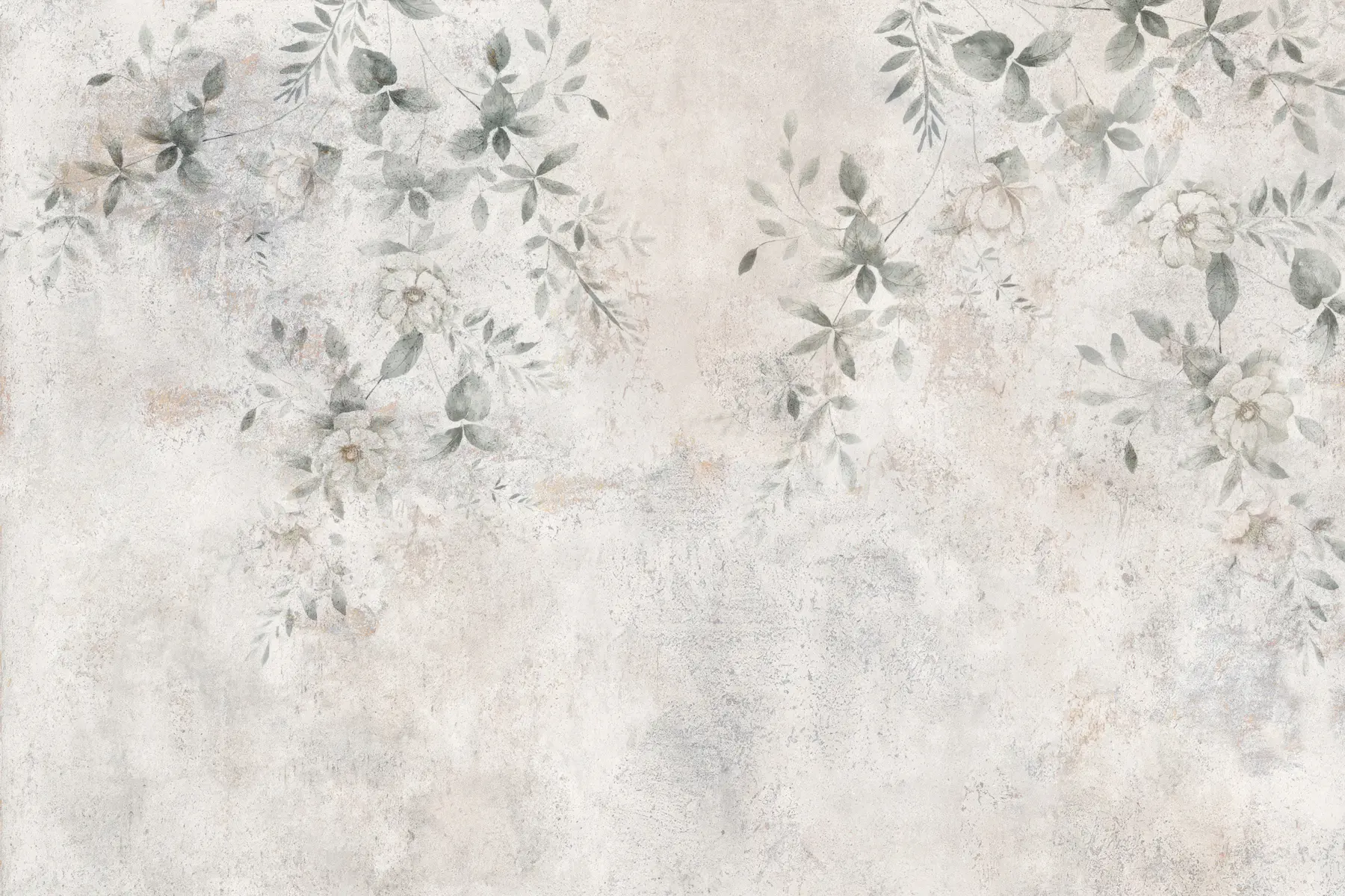 fototapeter Blomster med grener på betonggrunge-bakgrunn minimalisme u96140