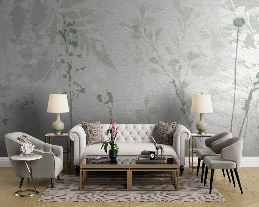 fototapeter Akvarellblomstret bakgrunn i beige toner u96104