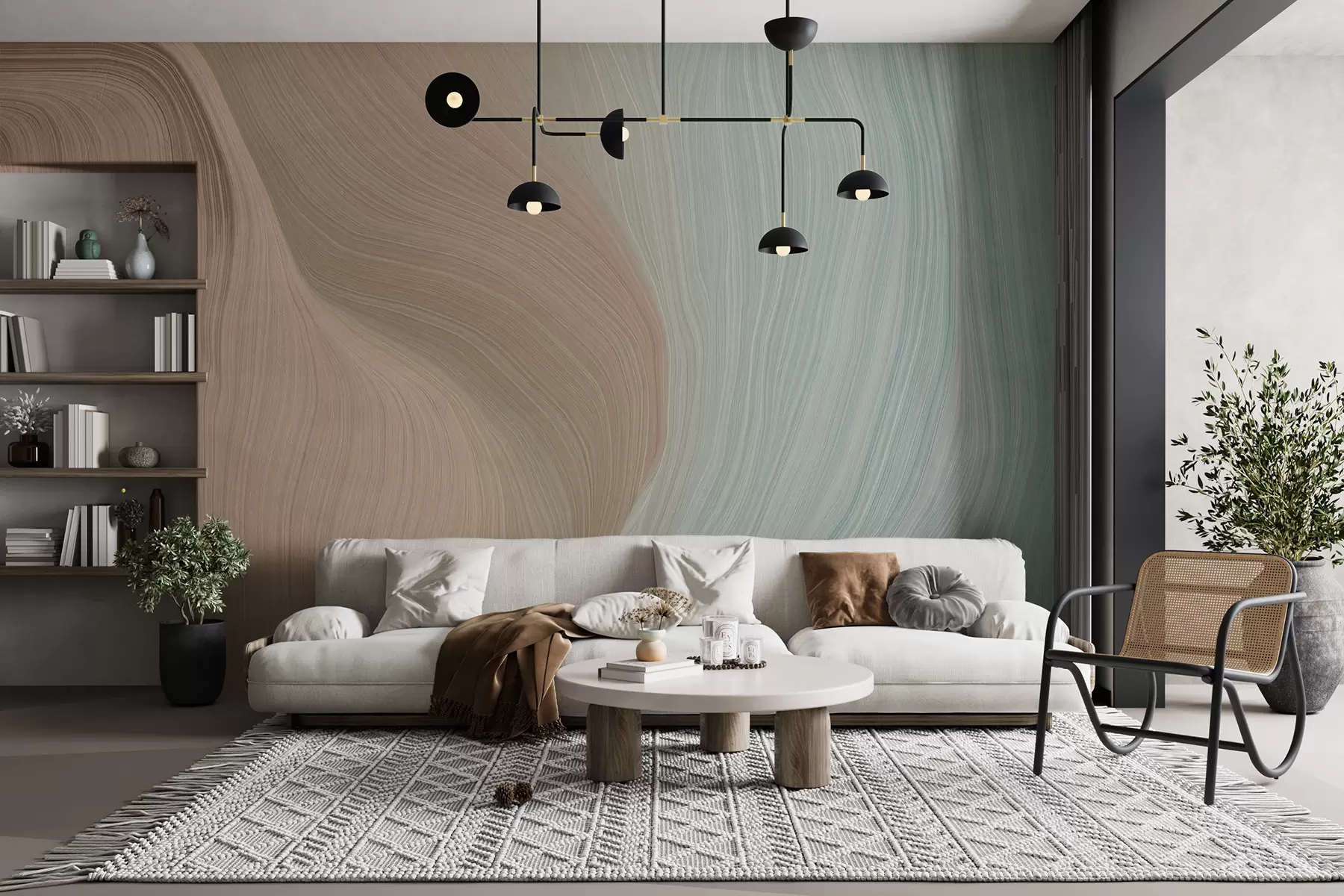 fototapeter Skifergrå bølger u96285