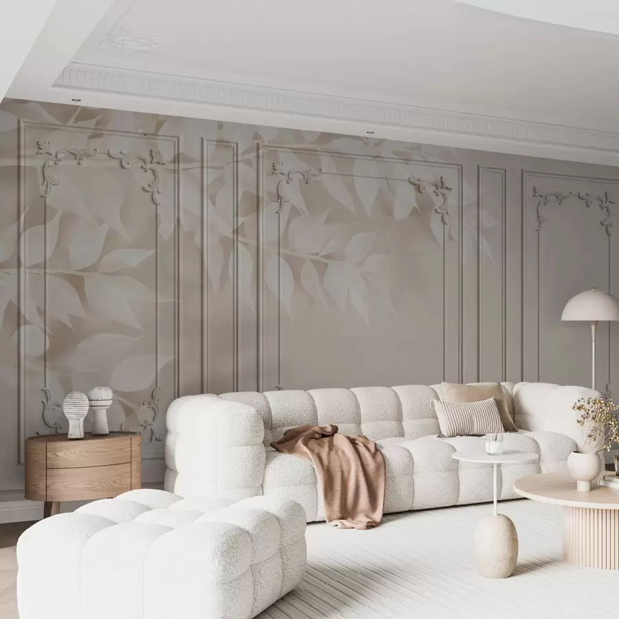 fototapeter Klassiske engelske Boiserie-paneler med blader u96165