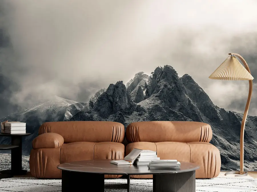 fototapeter Mystisk svart fjell med dramatisk skyet himmel u96473