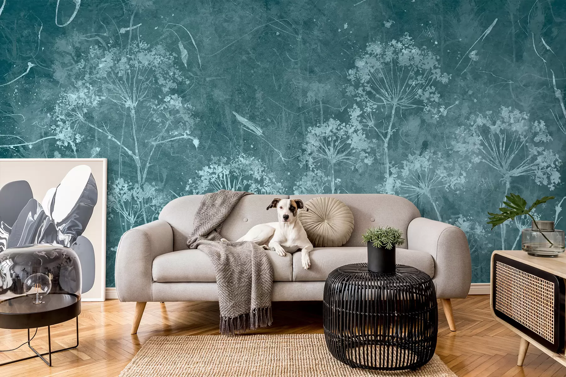 fototapeter Villblomster i grunge-stil u96551