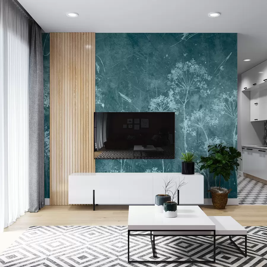 fototapeter Villblomster i grunge-stil u96551