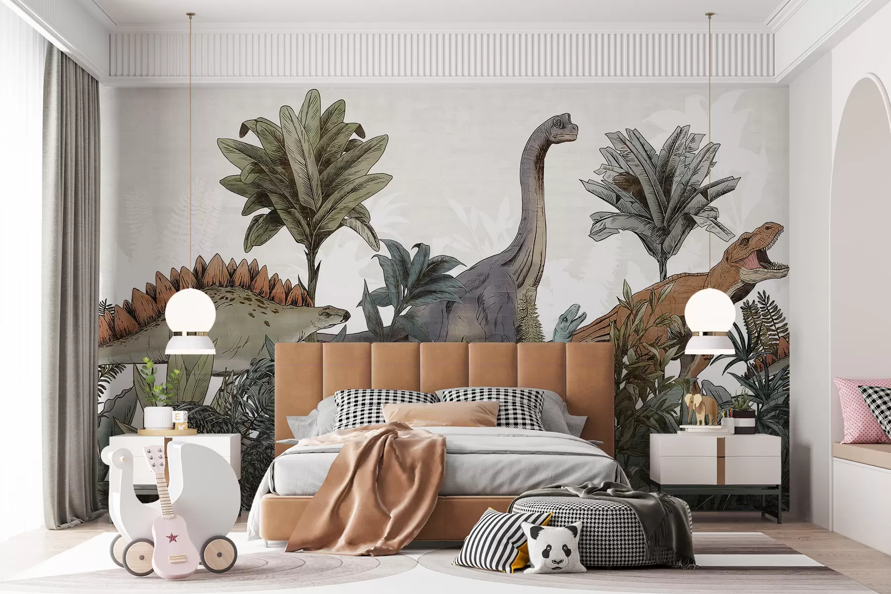 fototapeter Park med store dinosaurer u96938