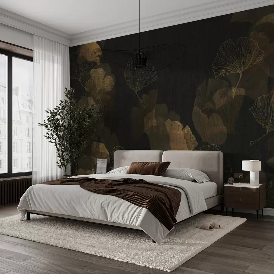 fototapeter Populære ginkoblader u97142