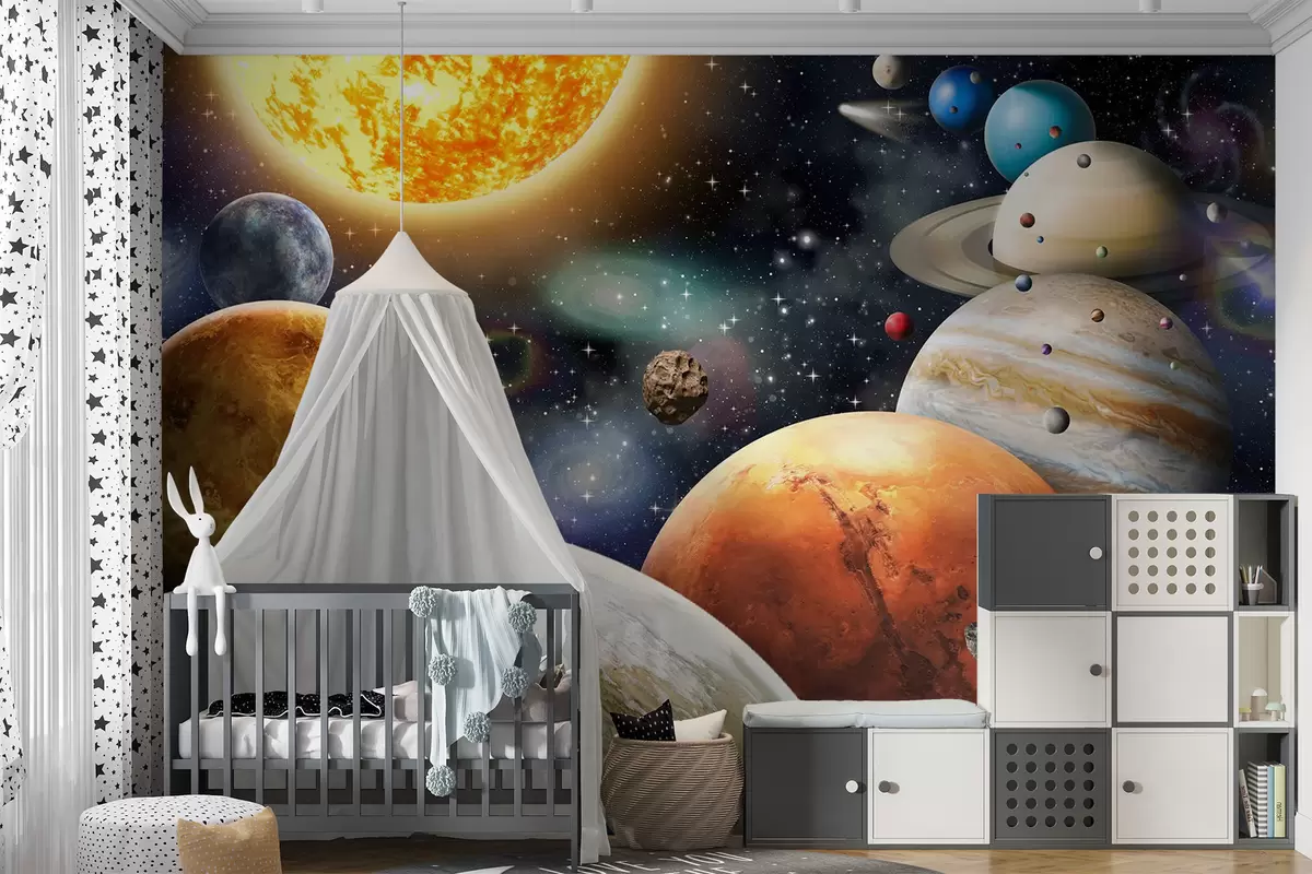 fototapeter Fargerike planeter i solsystemet u97422