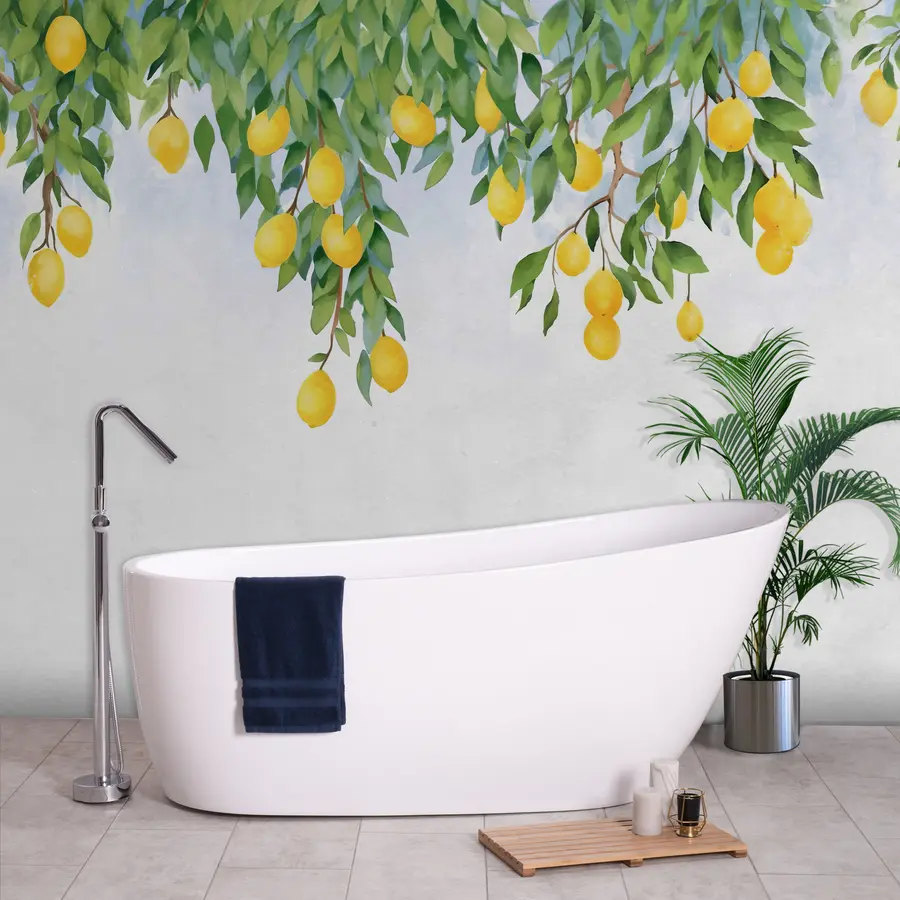 fototapeter Akvarellgrener av sitroner u97593