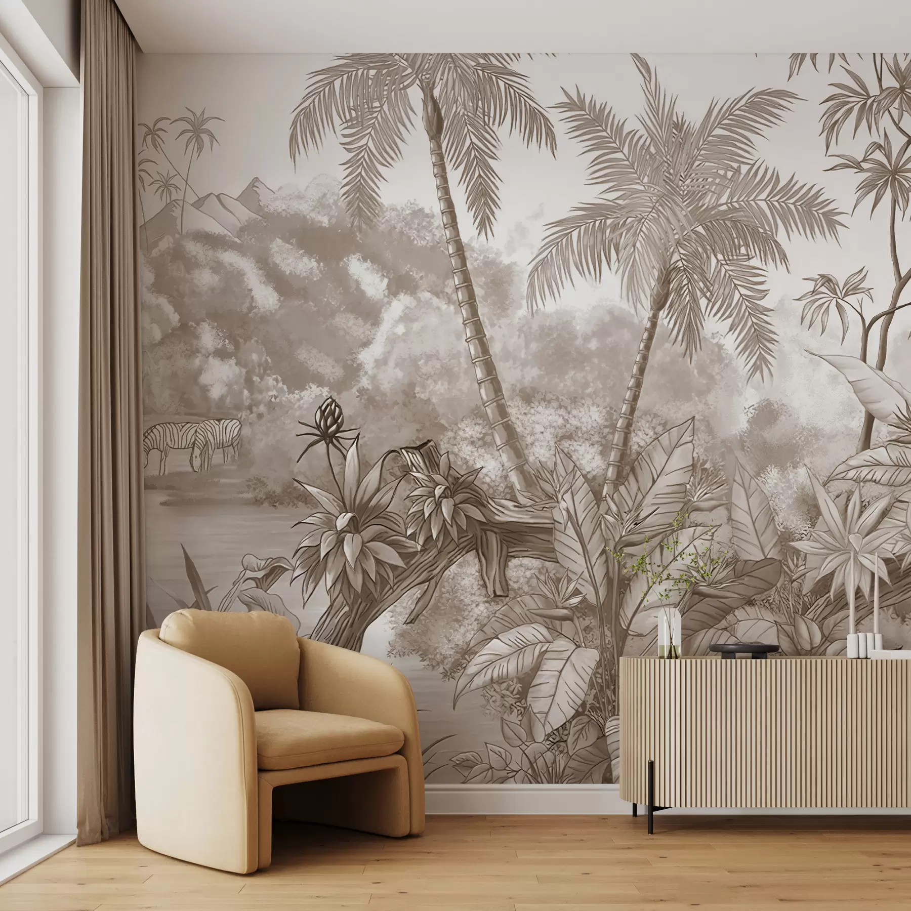 fototapeter Tropics i beige u59039v2