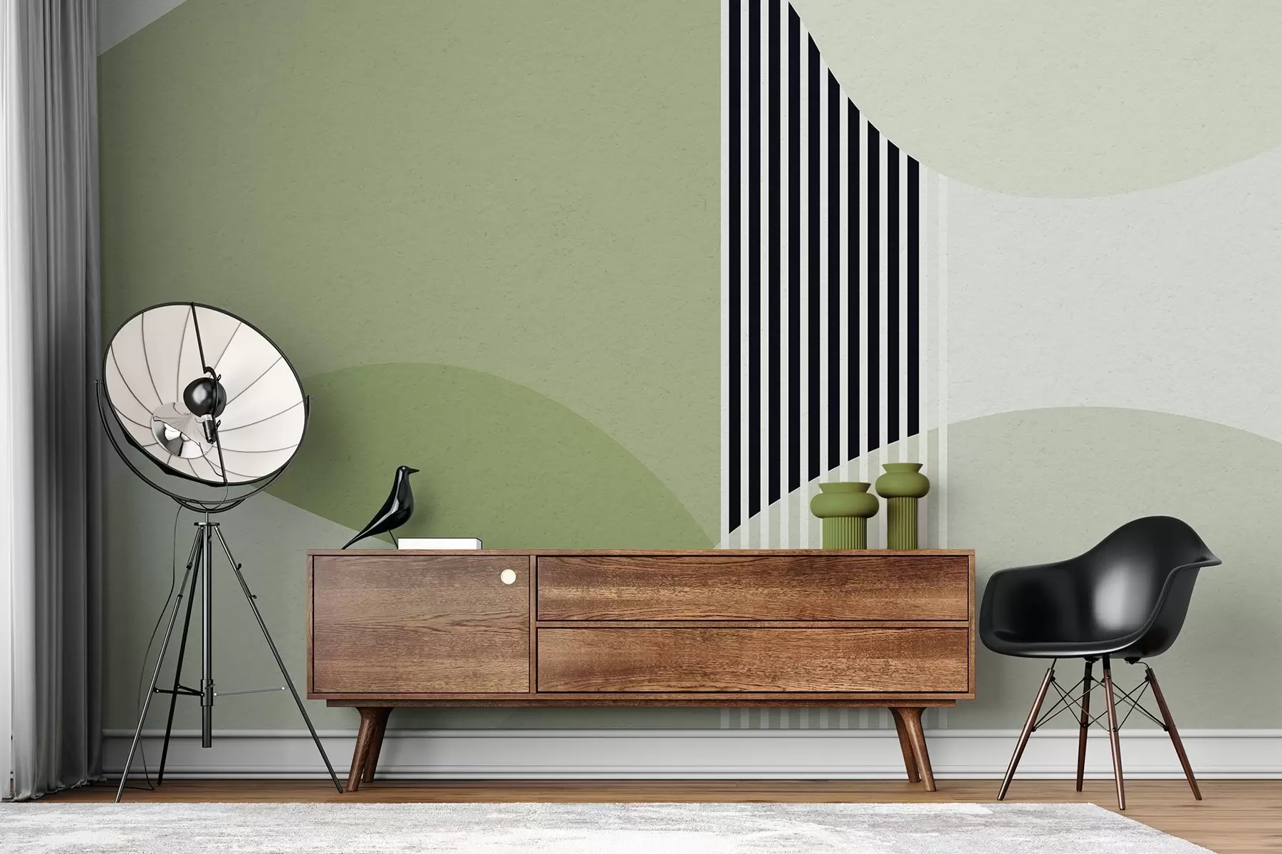 fototapeter Abstrakt retrostil i grønn farge u74075v3