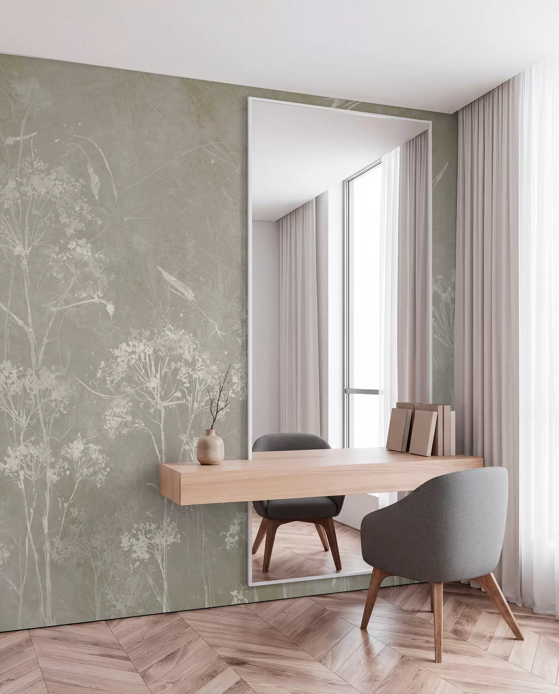fototapeter Villblomster i grunge-stil u96551v2