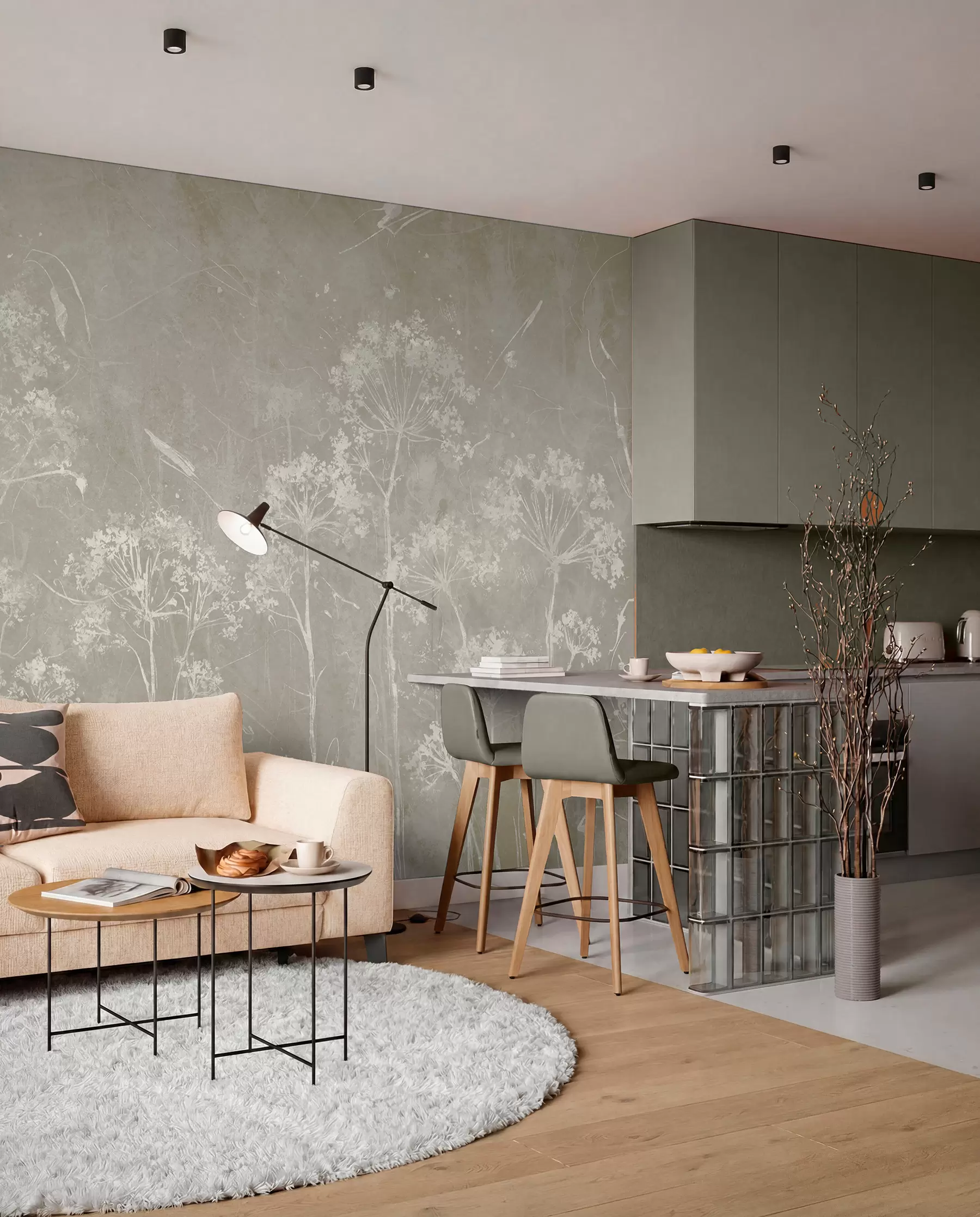 fototapeter Villblomster i grunge-stil u96551v2