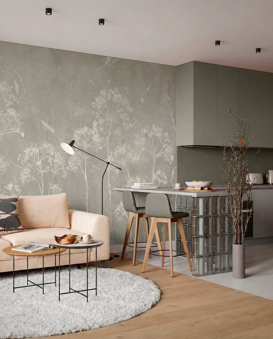 fototapeter Villblomster i grunge-stil u96551v2