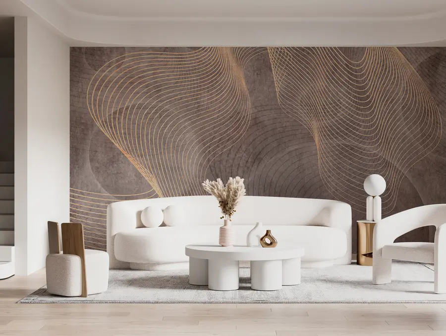 fototapeter Bølgelinjer i sand og beige farger u97469