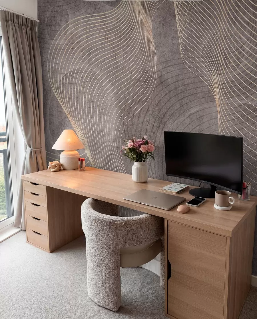 fototapeter Bølgelinjer i sand og beige farger u97469