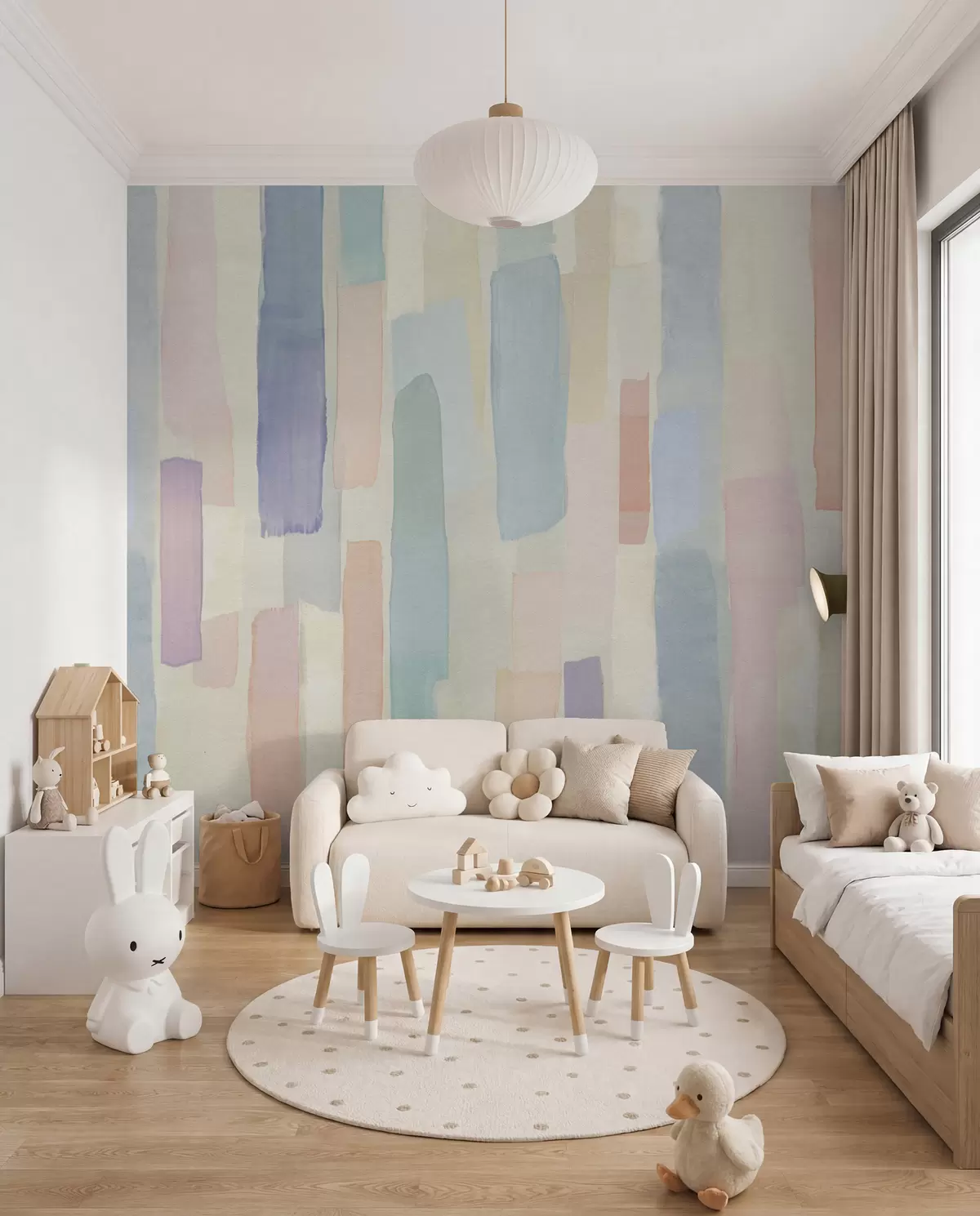 fototapeter Pastellstriper med pensel u97869