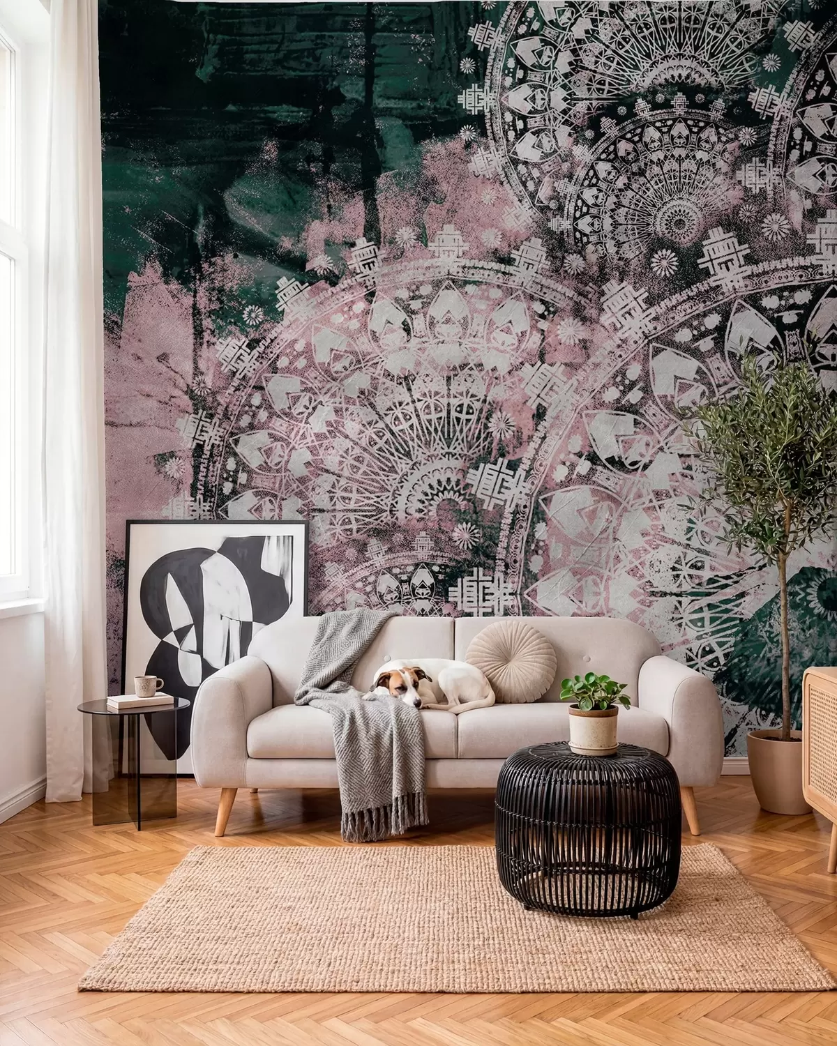 fototapeter Mandala med rosa patina u93958v2