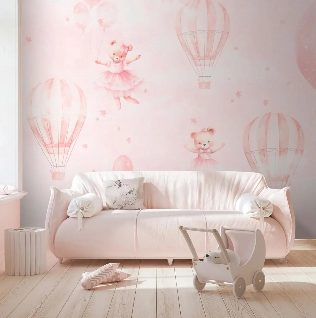 fototapeter Bamser og rosa ballonger u97954