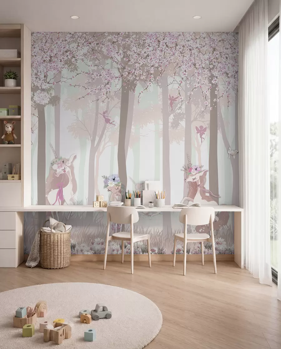 fototapeter Prinsesser i blomstrende skog u98694