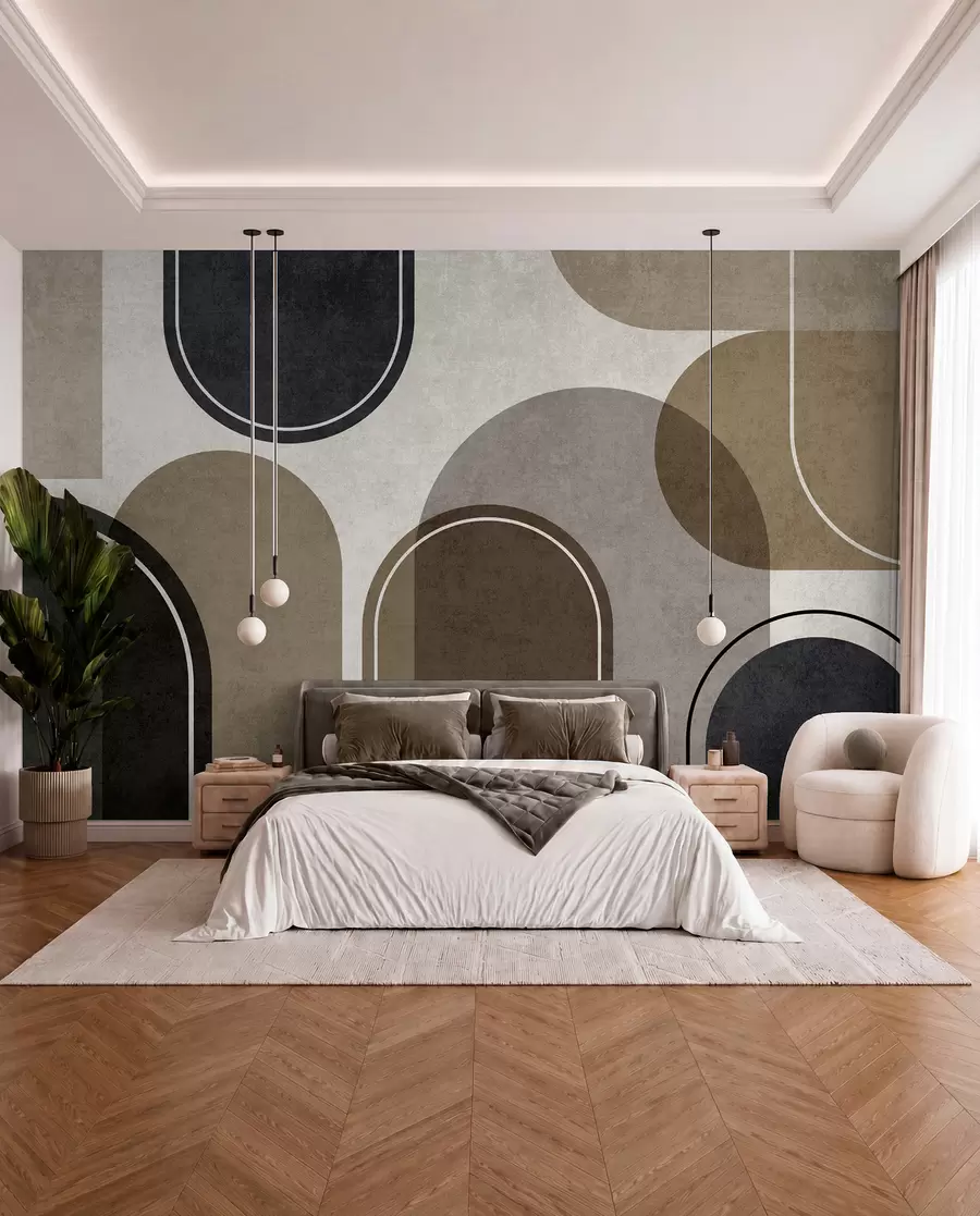 fototapeter Geometriske buer i beige farge u99095
