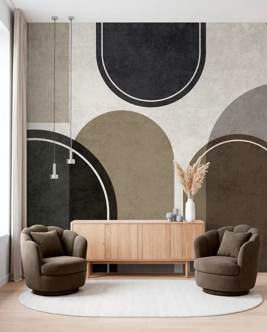 fototapeter Geometriske buer i beige farge u99095