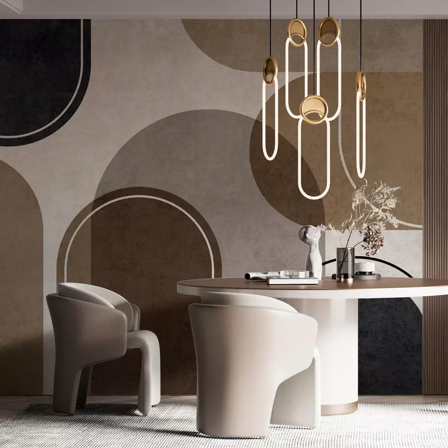 fototapeter Geometriske buer i beige farge u99095