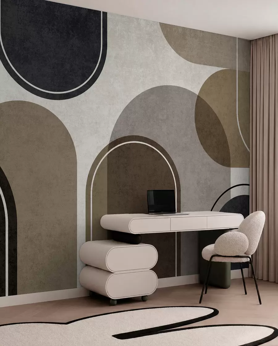 fototapeter Geometriske buer i beige farge u99095