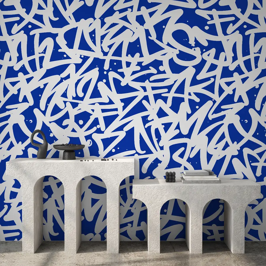 fototapeter Graffiti Følelser: Blå u99087v2